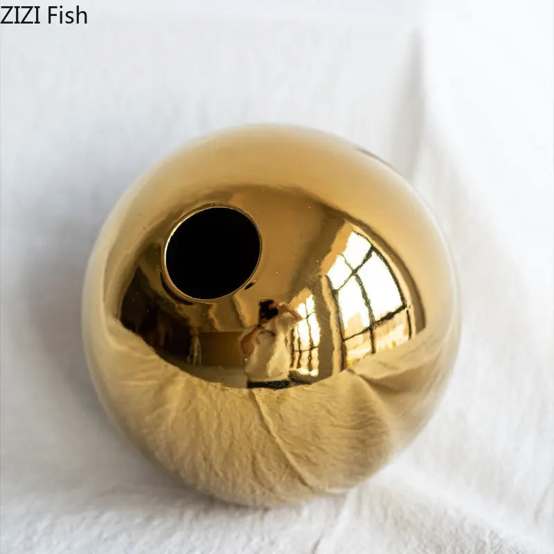Gold Sphere Ceramic Vase product photo 3