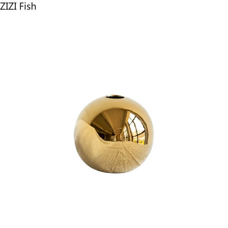 Gold Sphere Ceramic Vase product photo 5