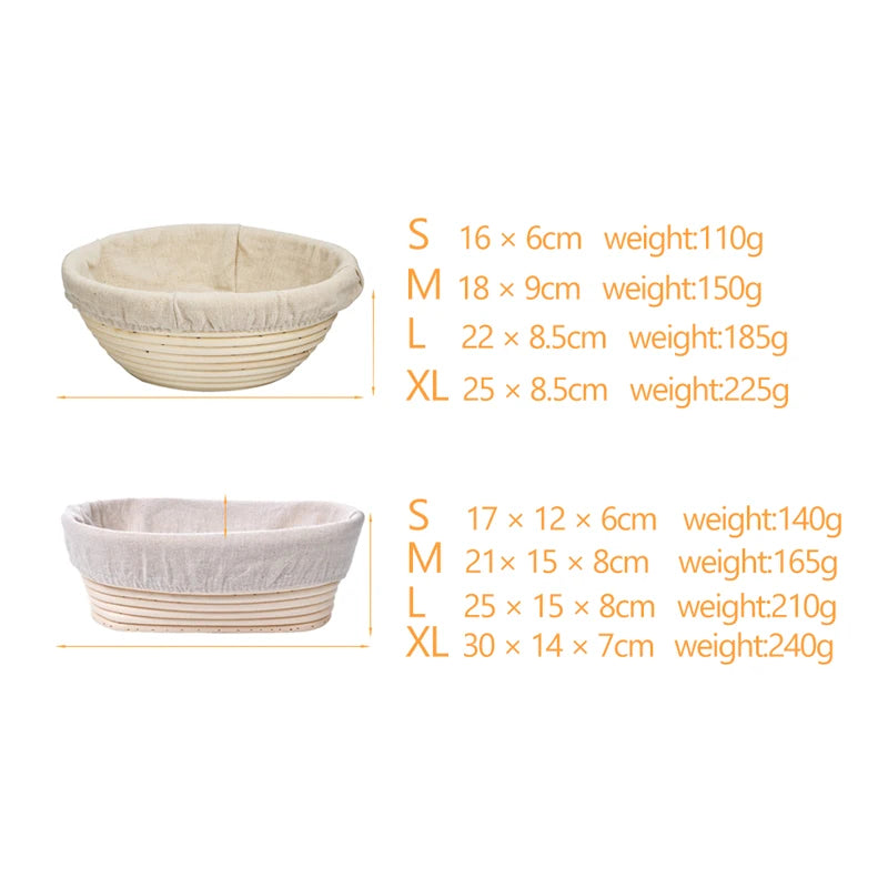 Sourdough Banneton Set, Rattan Proofing Basket Kit