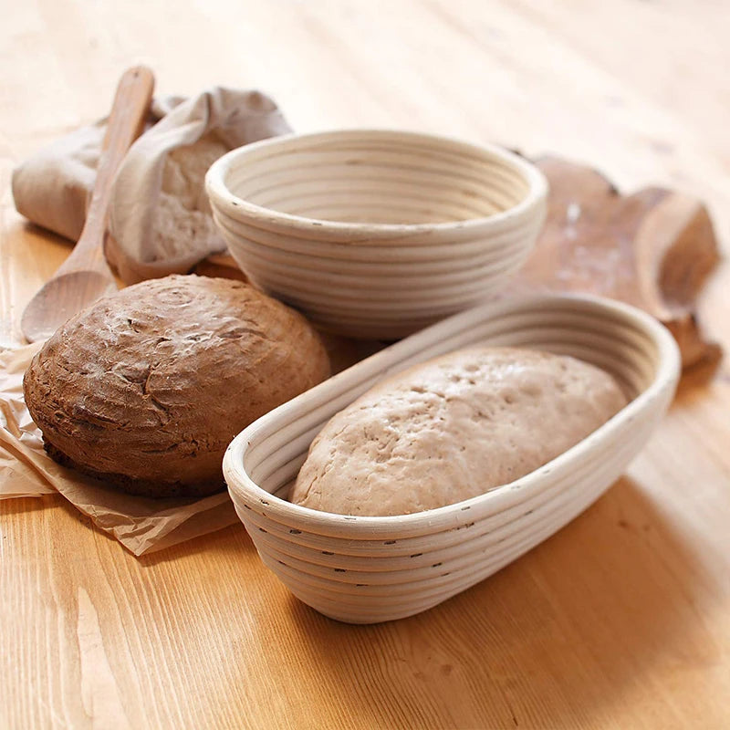 Sourdough Banneton Set, Rattan Proofing Basket Kit