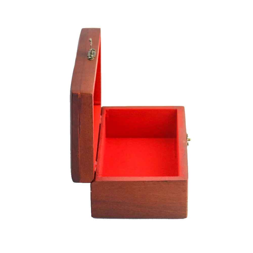 Carved Wooden Jewelry Box, Mother-of-Pearl Inlay with Mirror