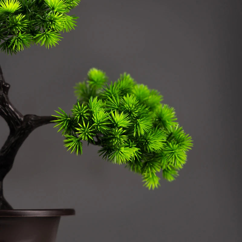 Faux Pine Bonsai, Potted Artificial Bonsai Tree