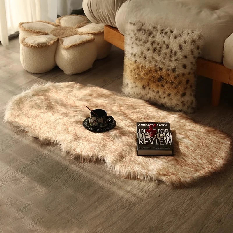 Faux Sheepskin Rug, Fluffy Plush Accent Rug