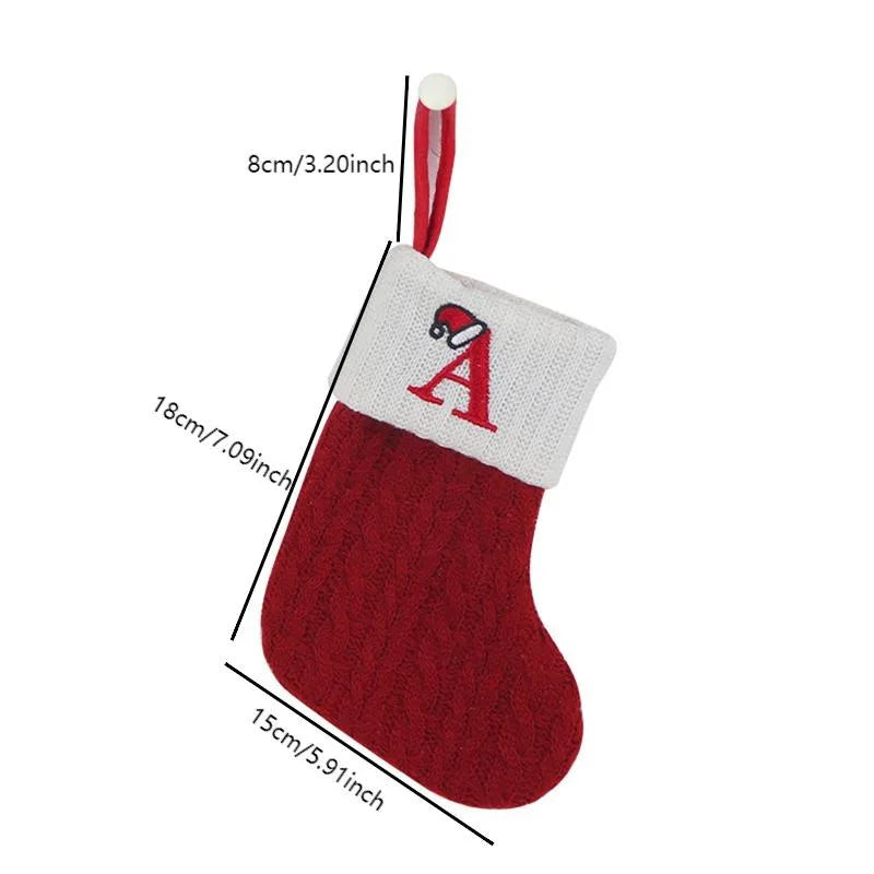 Mini Initial Christmas Stocking, Knit Letter Stocking Ornament