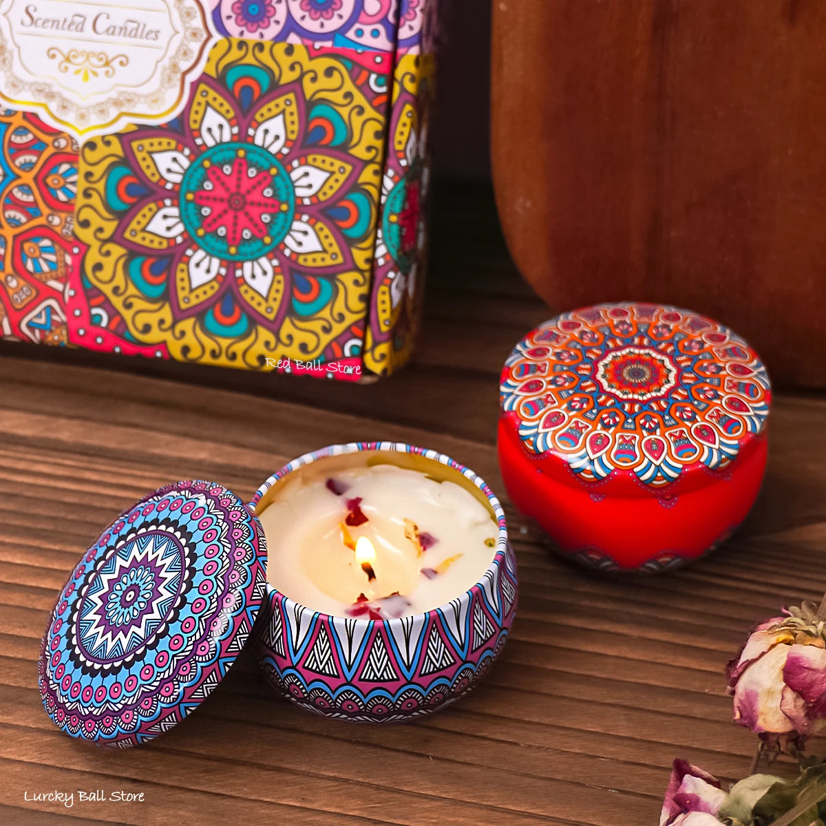 Crystal & Dried Flower Soy Candle Set product photo 4