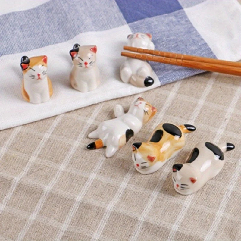 Ceramic Cat Chopstick Rests, Set of 6 product photo 1
