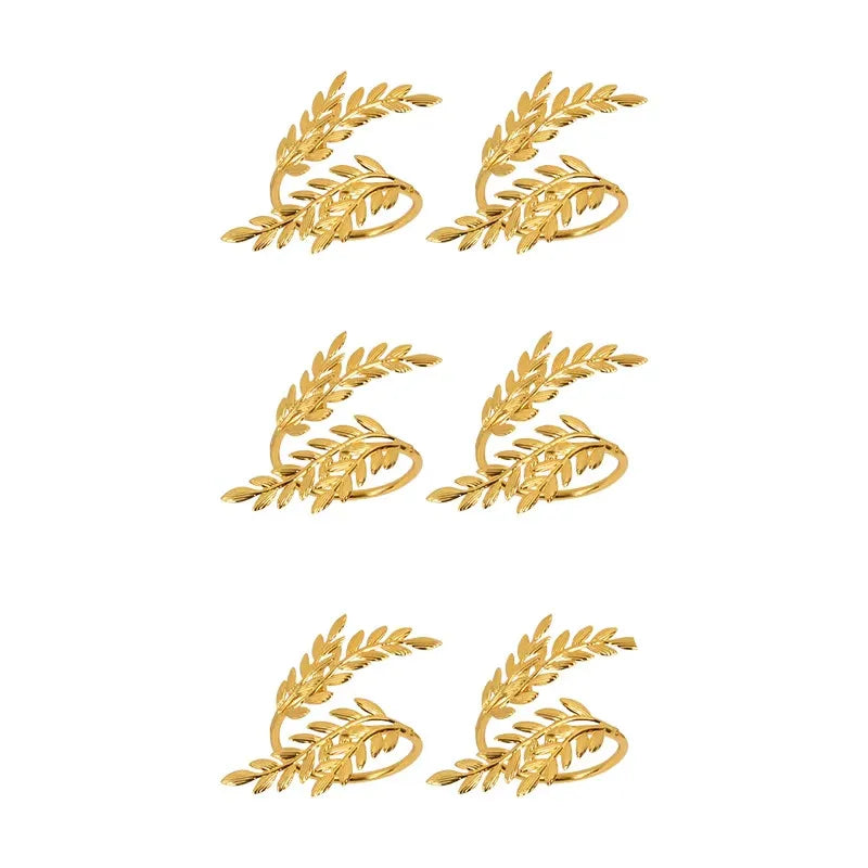 Gold Leaf Napkin Rings, Set of 6 or 12