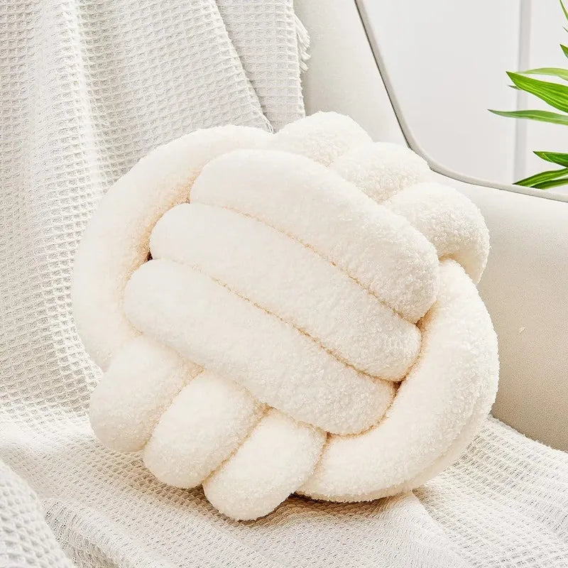 Knot Pillow, Handmade Plush Knotted Ball Cushion