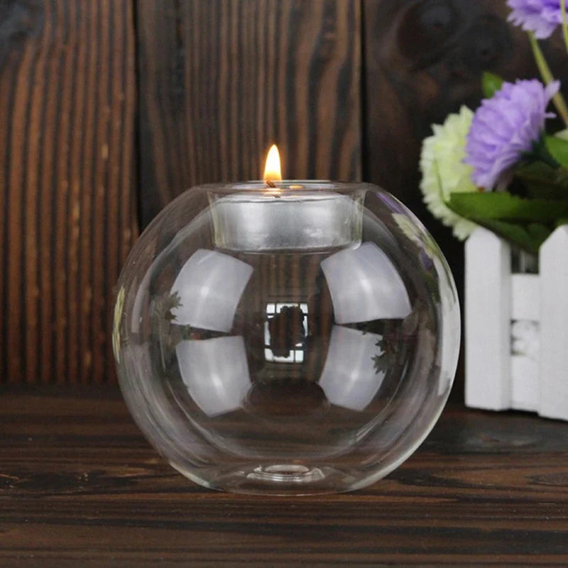 Clear Glass Globe Tealight Holder product photo 3