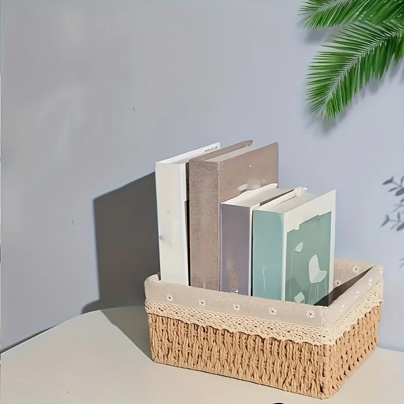Lace Lined Rattan Storage Basket product photo 4