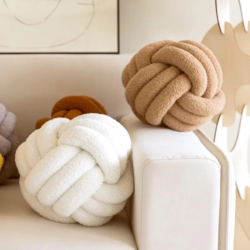 Knot Pillow, Handmade Plush Knotted Ball Cushion