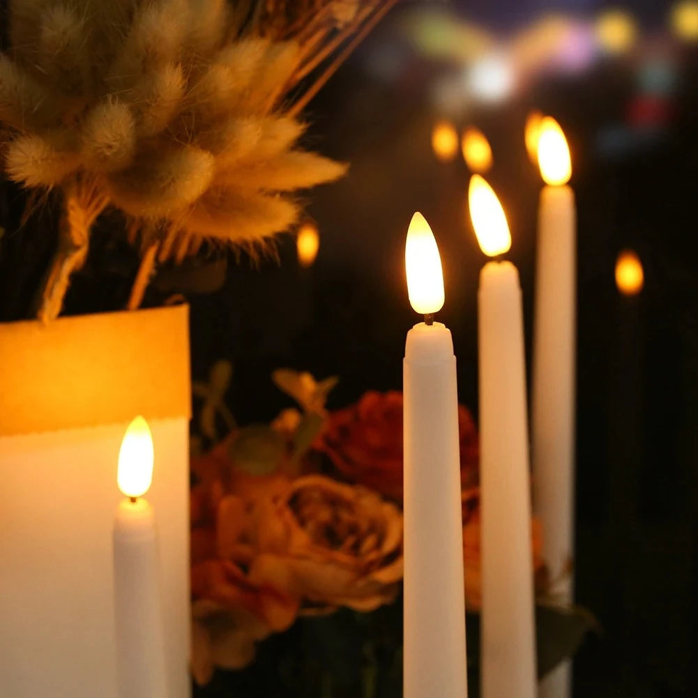 Flameless Taper Candles with Remote, Flickering LED Candlesticks (6 Pack)