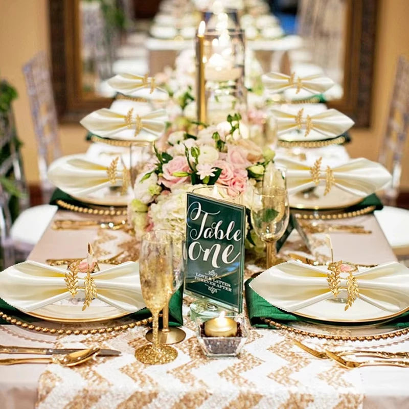 Gold Leaf Napkin Rings, Set of 6 or 12