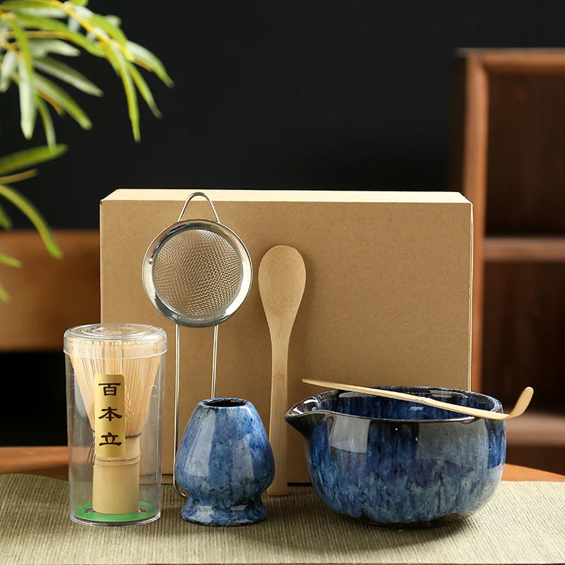 Japanese Matcha Tea Set, 6-Piece Bamboo Whisk Ceremony Kit