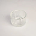 Ribbed glass tealight holders, set of 2