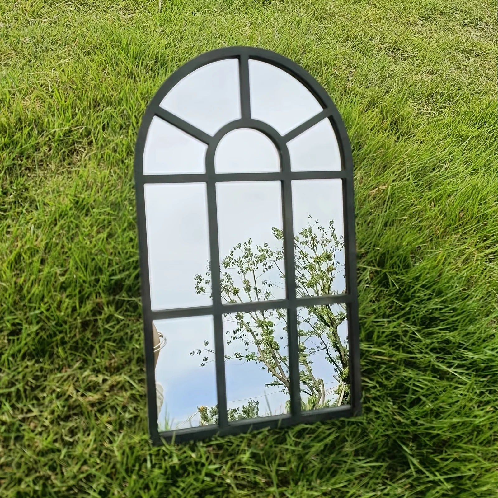 Arched Windowpane Wall Mirror product photo 1
