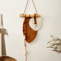 Macrame Leaf Wall Hanging, Handmade Boho Feather Wall Art