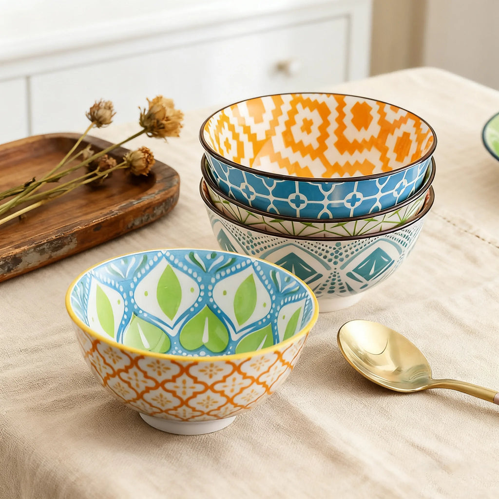 Boho Ceramic Snack Bowls, Set of 4 product photo 5