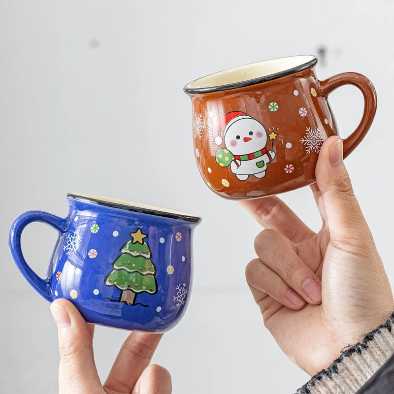 Christmas Ceramic Mug, Cute Holiday Cup (150ml)
