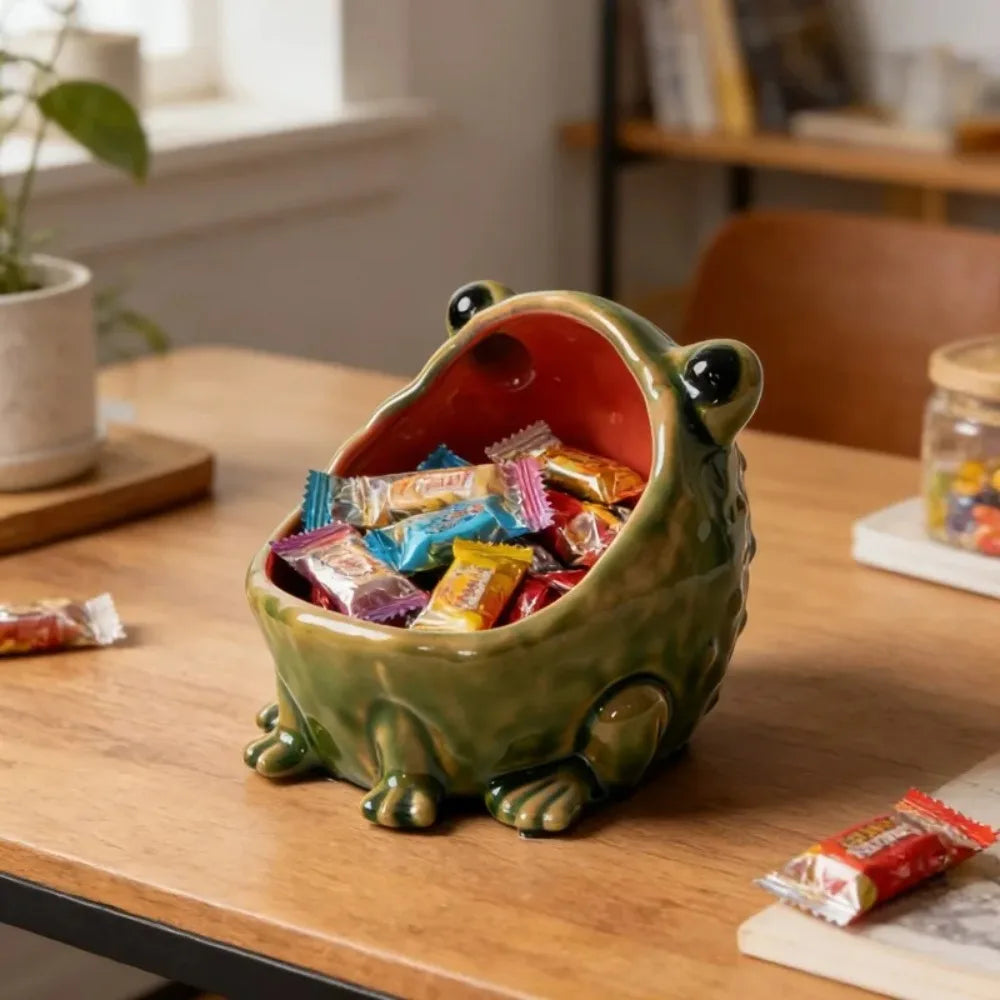 Frog Ceramic Bowl, Catchall Dish for Keys & Candy