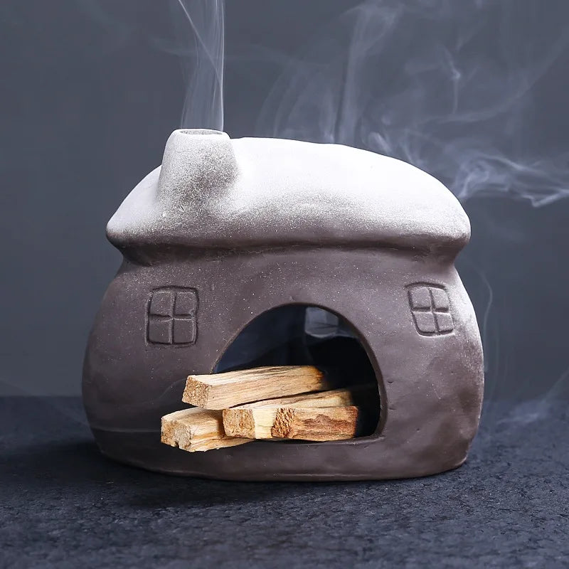 Cottage Incense Burner, Ceramic Palo Santo Holder