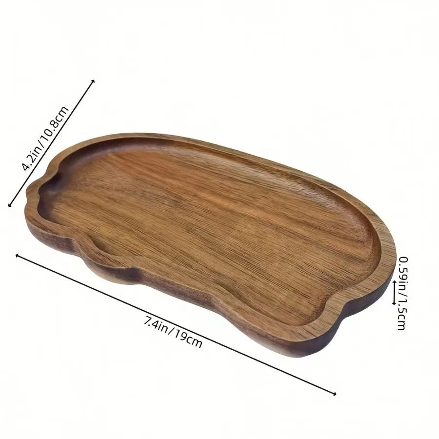 Acacia Wood Tray, Bathroom Vanity & Candle Tray