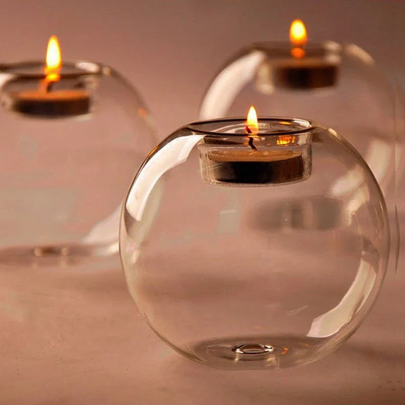Clear Glass Globe Tealight Holder product photo 1