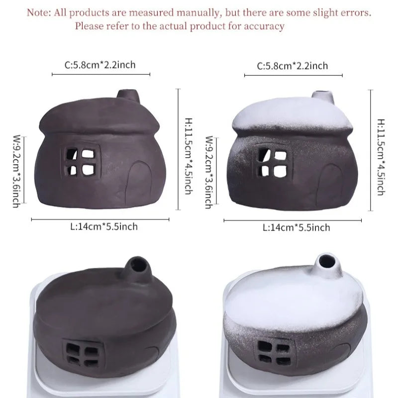 Cottage Incense Burner, Ceramic Palo Santo Holder