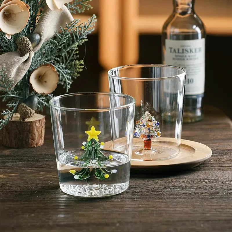 Christmas Tree Glass Cup, Heat-Resistant Mug with Glass Tree Inside