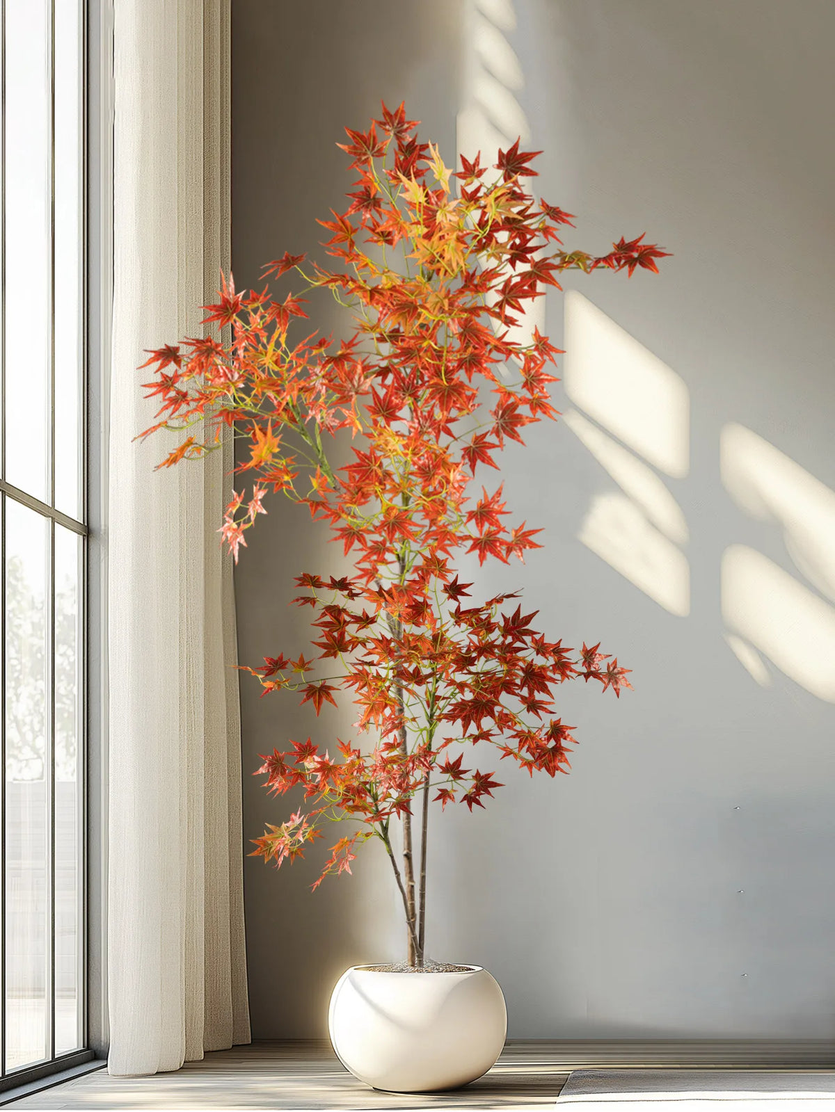 Artificial Red Japanese Maple, Faux Fall Maple Tree Branch