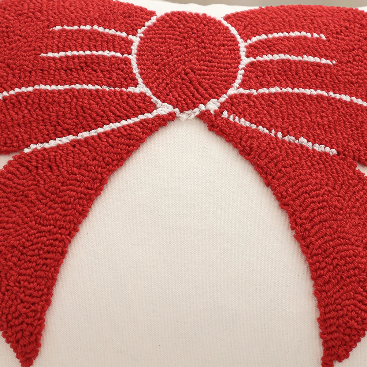 Tufted Christmas Pillow Cover, Bow, Tree or Gift Design