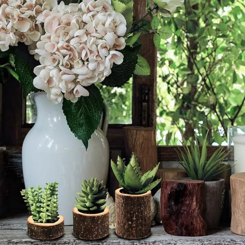 Wooden Tealight Candle Holders, Rustic Set of 3