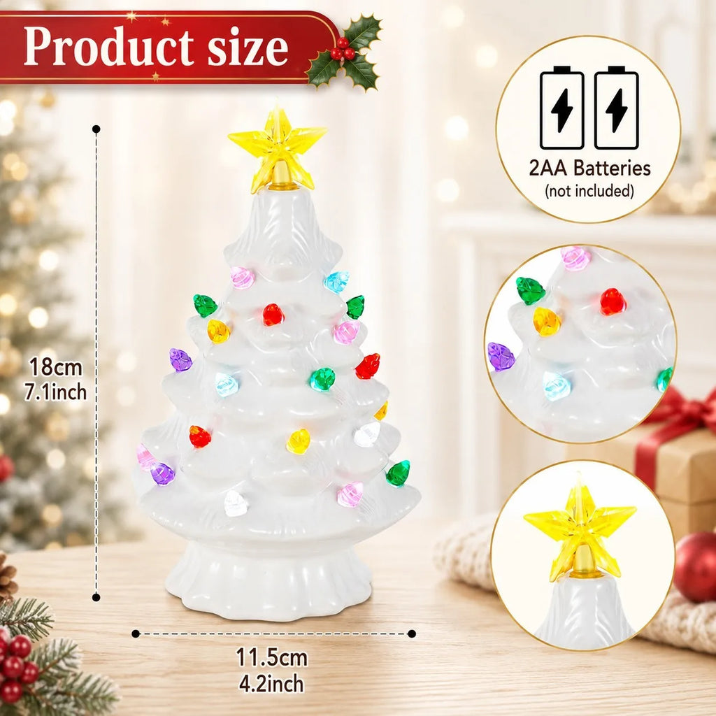 Vintage Ceramic Christmas Tree, Lighted Tabletop Tree