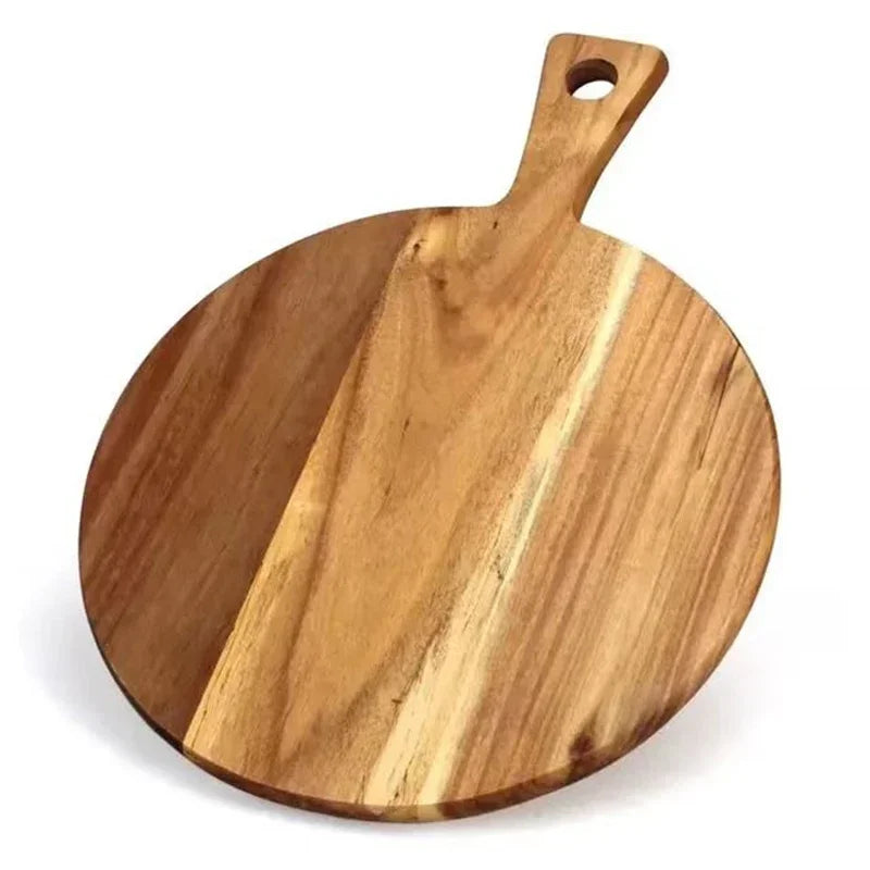 Acacia Wood Cutting Board with Handle, Charcuterie Serving Board