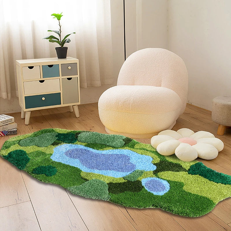 Moss Rug, Handmade Tufted Forest Floor Rug