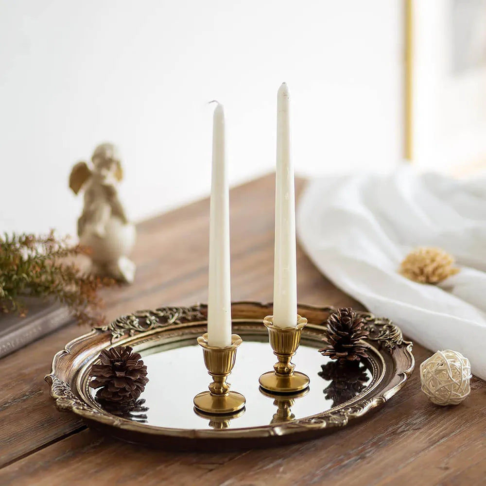 Vintage Brass Candlesticks, Victorian Taper Candle Holders