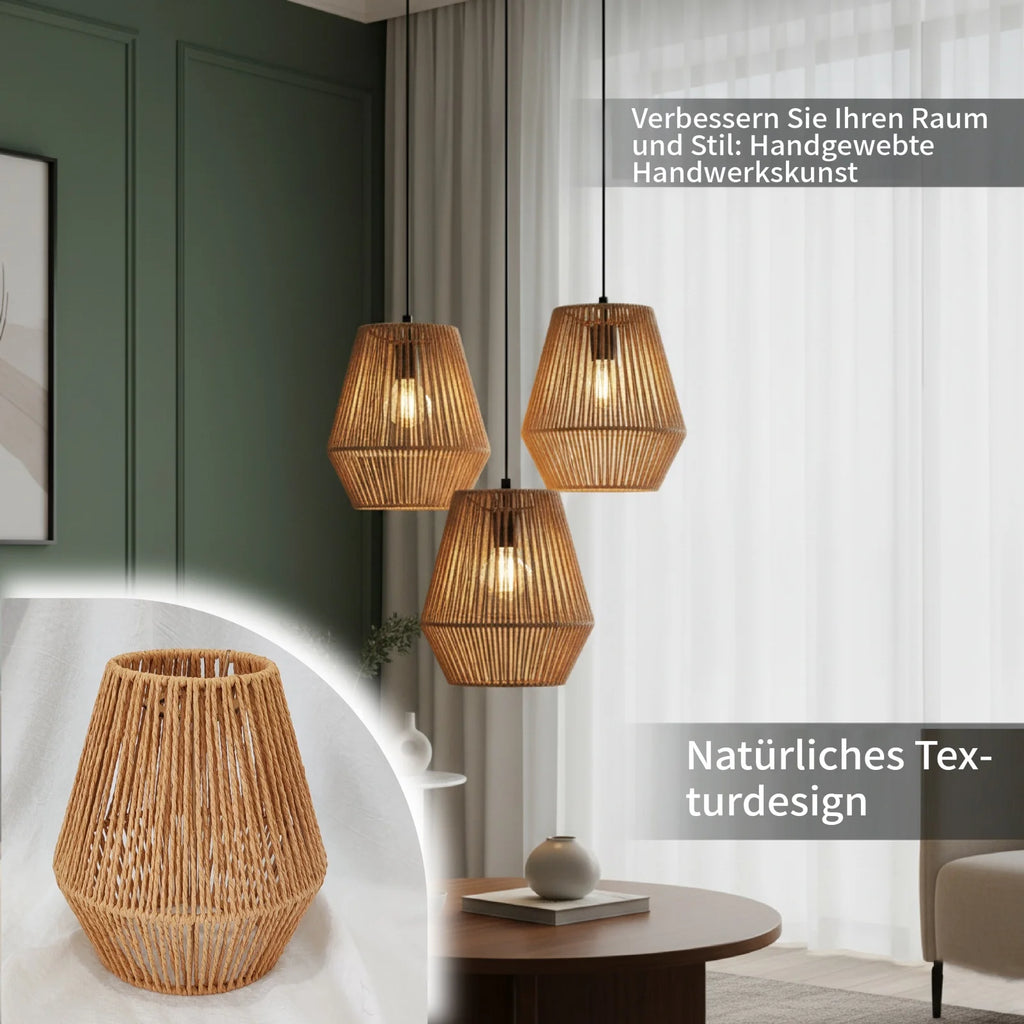 Woven boho pendant lampshade