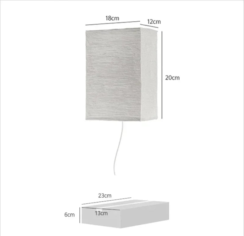 Paper Wall Lamp, Handmade Plug-In Paper Lantern Sconce