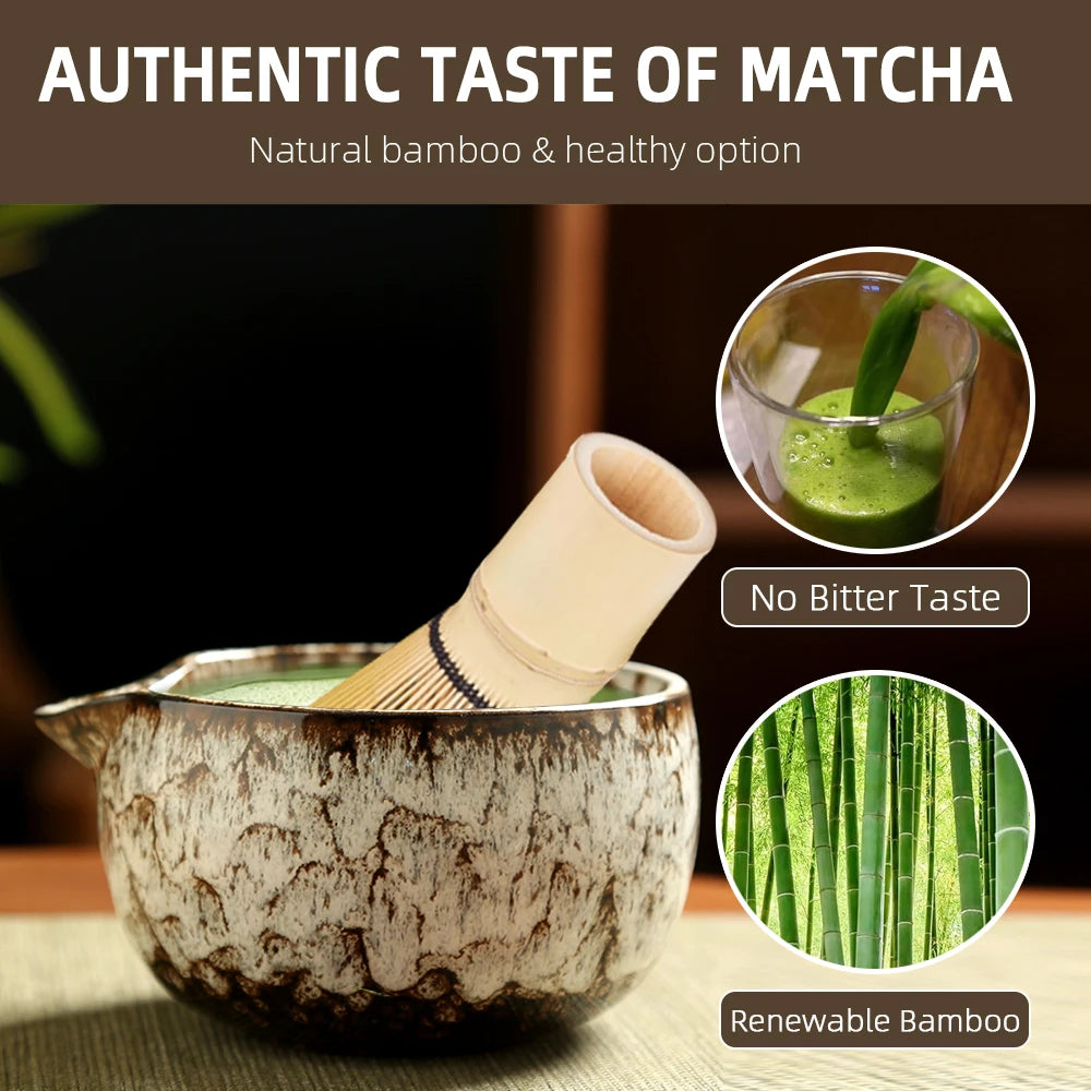 Japanese Matcha Tea Set, 6-Piece Bamboo Whisk Ceremony Kit