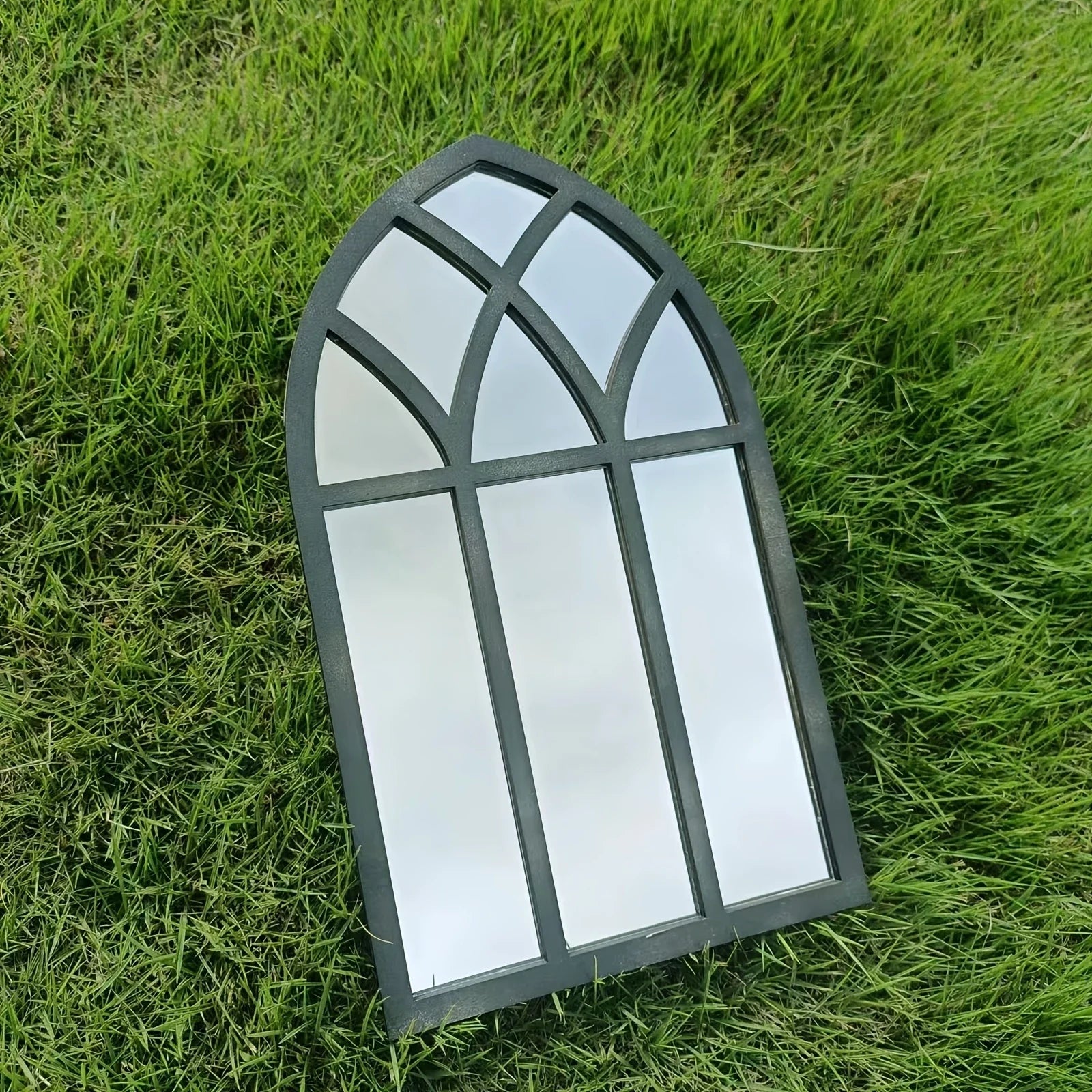 Arched Windowpane Wall Mirror product photo 2