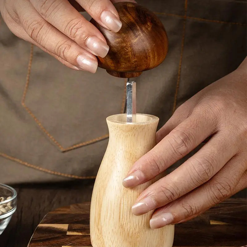 Mushroom Salt & Pepper Grinders, Wooden Spice Mills