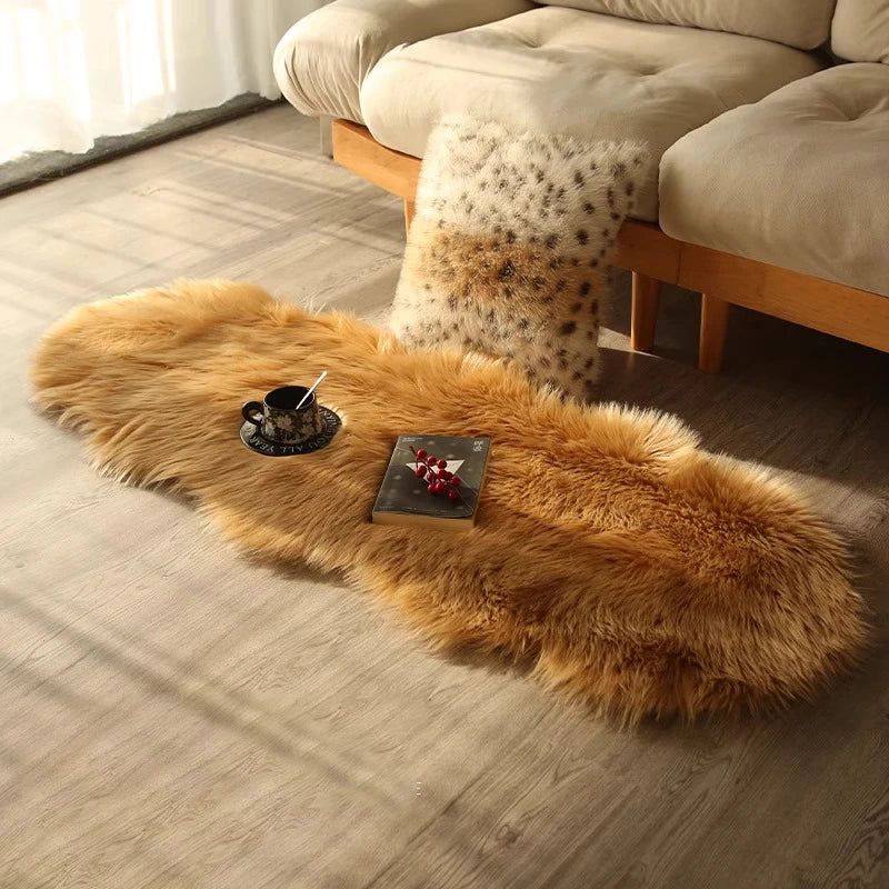 Faux Sheepskin Rug, Fluffy Plush Accent Rug