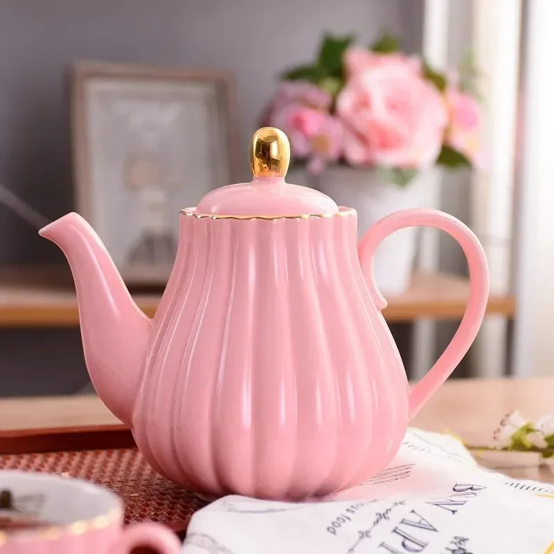 Pumpkin Teapot, Fluted Bone China Tea Pot (1L)