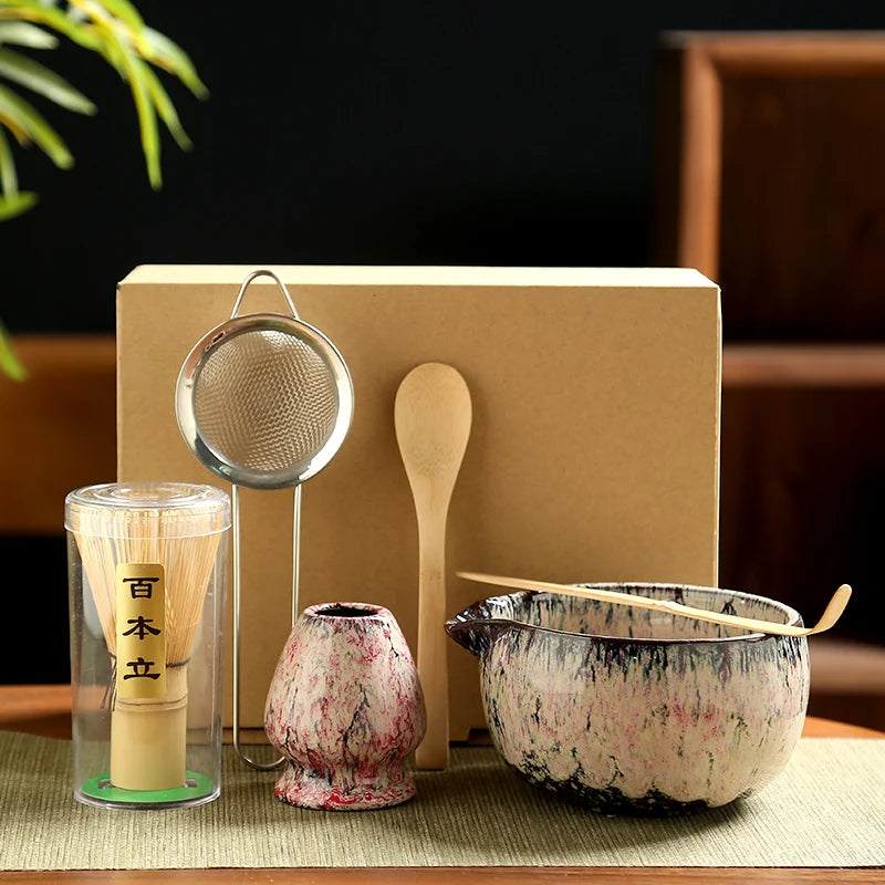 Japanese Matcha Tea Set, 6-Piece Bamboo Whisk Ceremony Kit