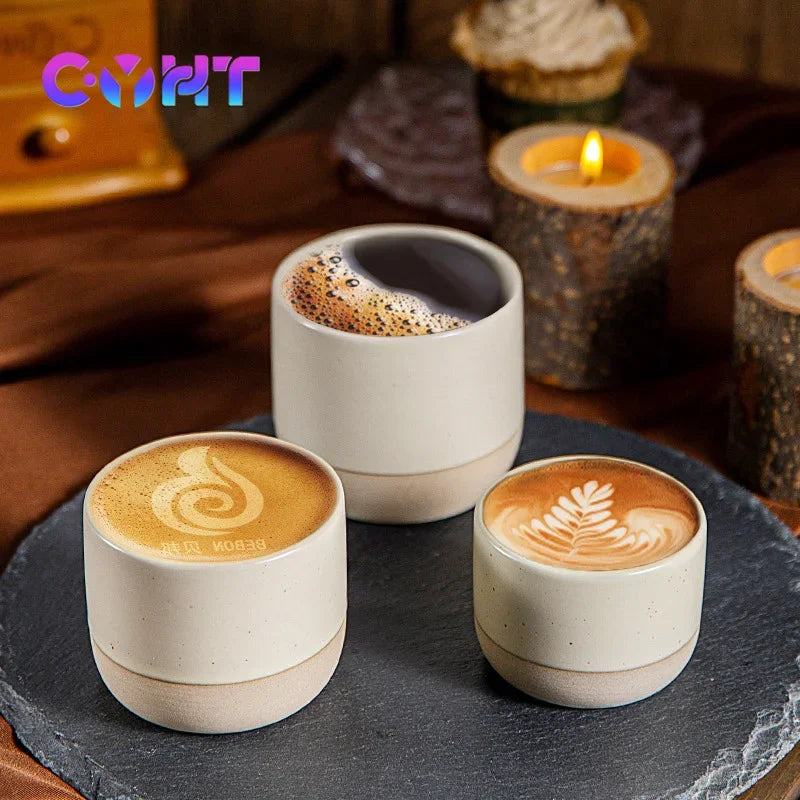 Handmade kiln-fired ceramic tea cup