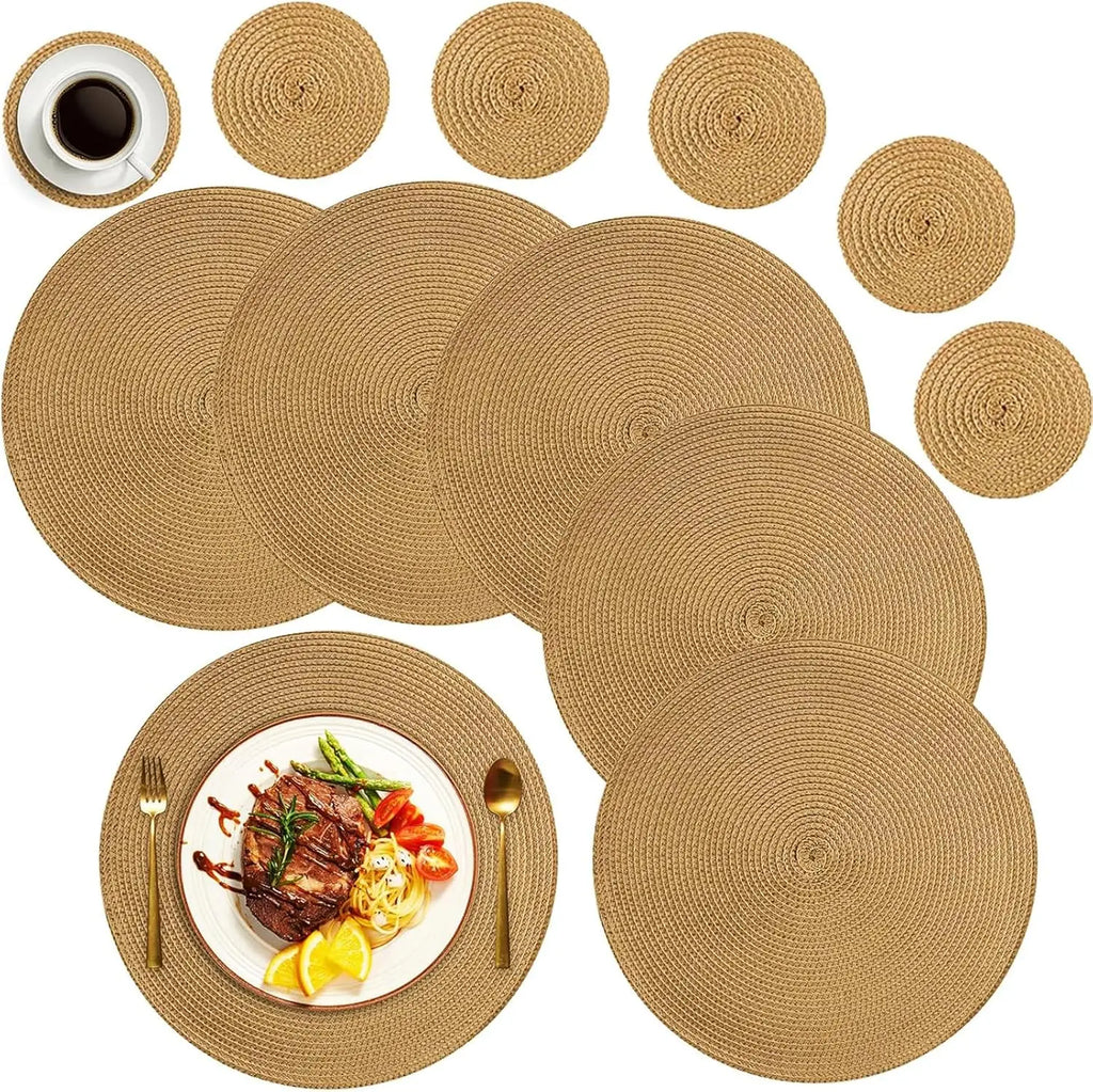Round Woven Placemat & Coaster Set product photo 1