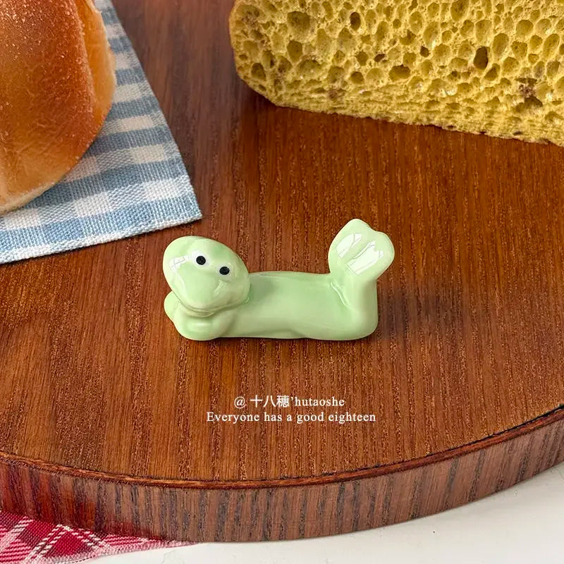 Frog Chopstick Rest, Cute Ceramic Spoon & Utensil Rest