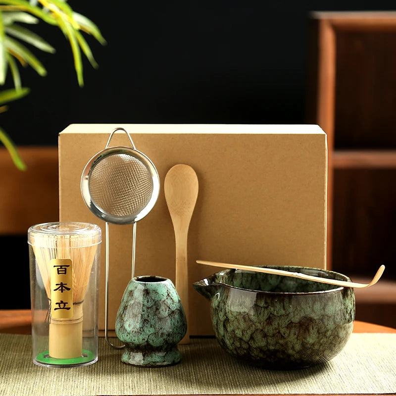 Japanese Matcha Tea Set, 6-Piece Bamboo Whisk Ceremony Kit