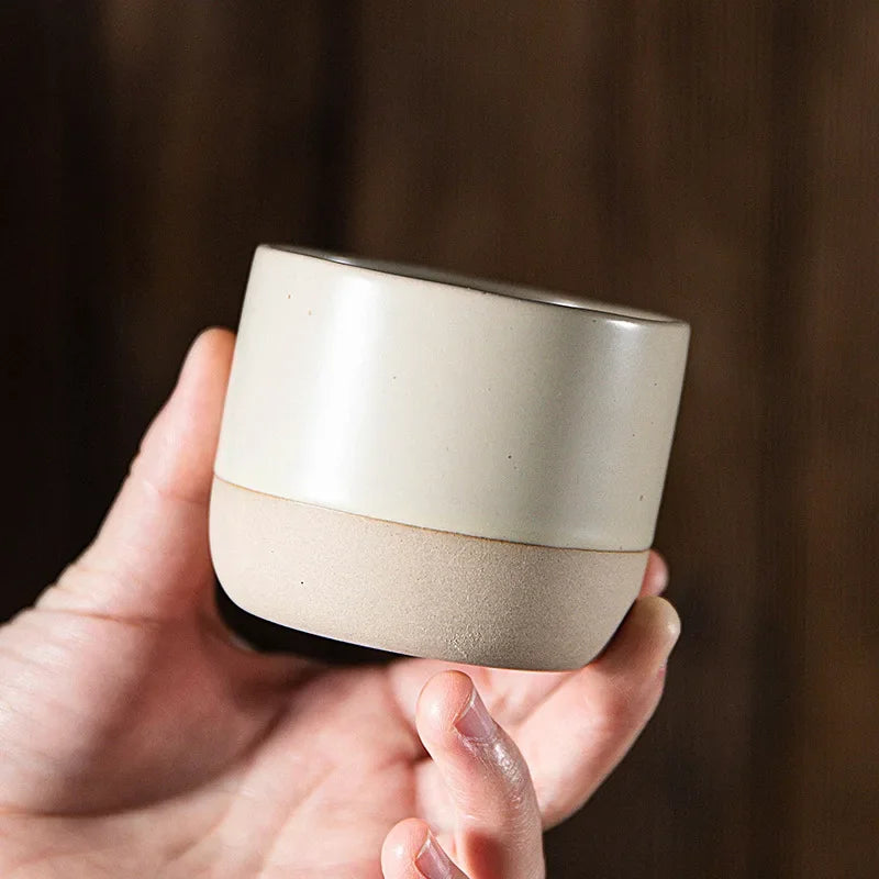Handmade kiln-fired ceramic tea cup