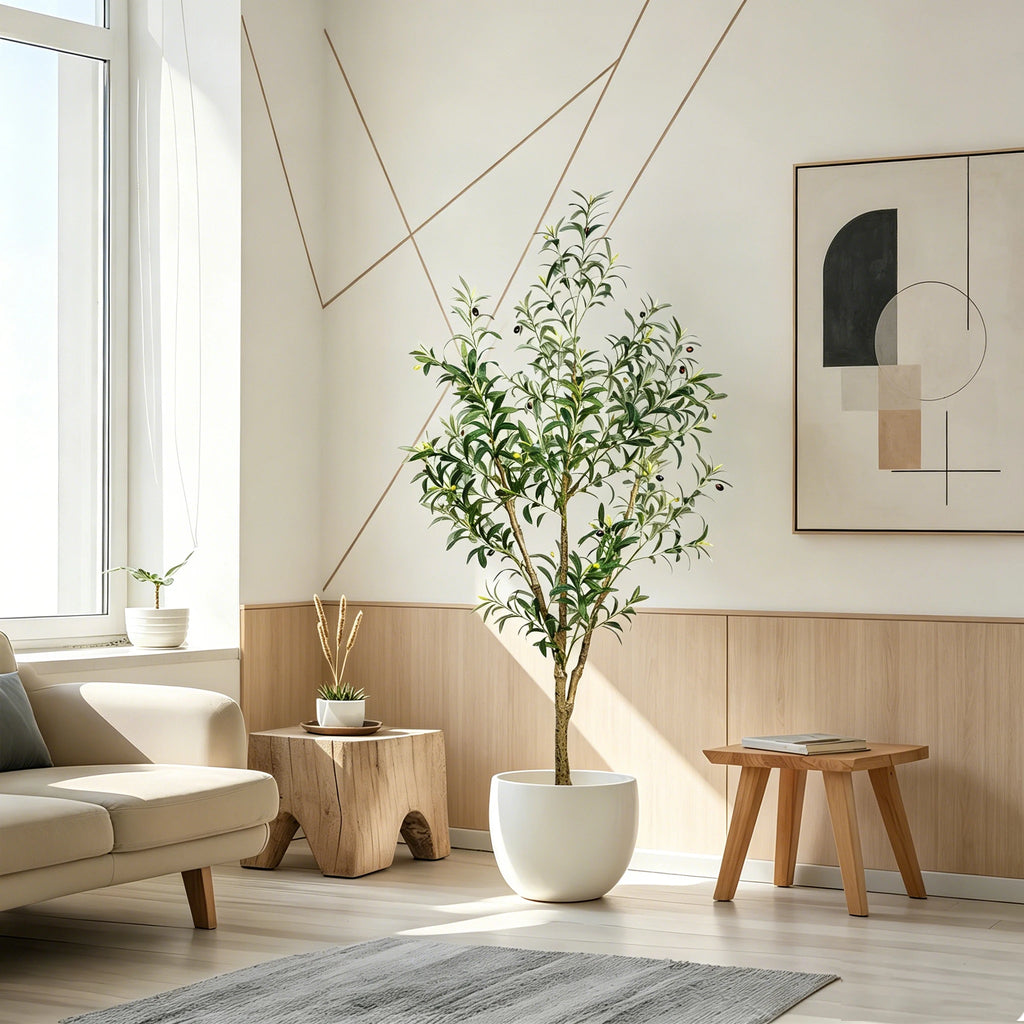 Faux Olive Tree, Artificial Potted Olive Tree